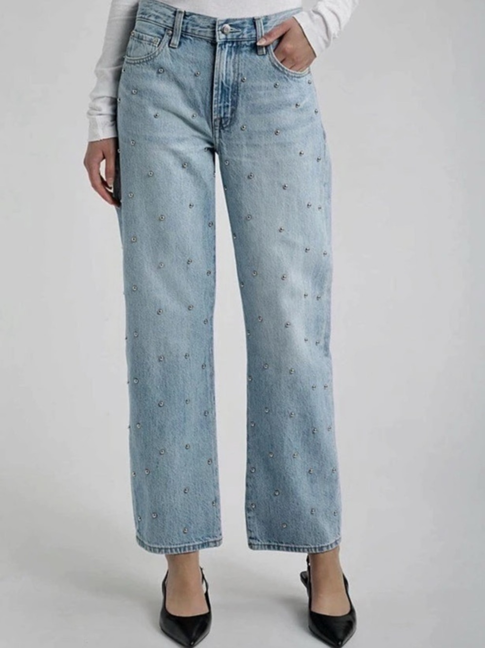 Pistola Lexi Mid Rise Bowed Straight Jean in Aries